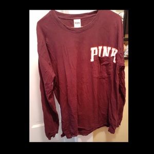 PINK Victoria’s Secret Burgundy Long Sleeve Shirt